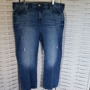 Torrid Women's Sky High Kick Boot New Blue Jeans Size 20R New